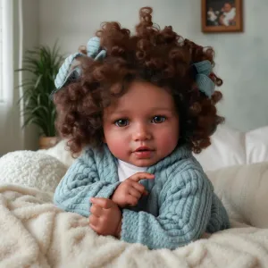BABESIDE Lifelike Reborn Baby Dolls Black Girl, 20 Inch Soft Body Realistic Newborn Baby Doll Poseable Limbs Real Life Baby Dolls with Clothes and Toy Gift for Kids Age 3 