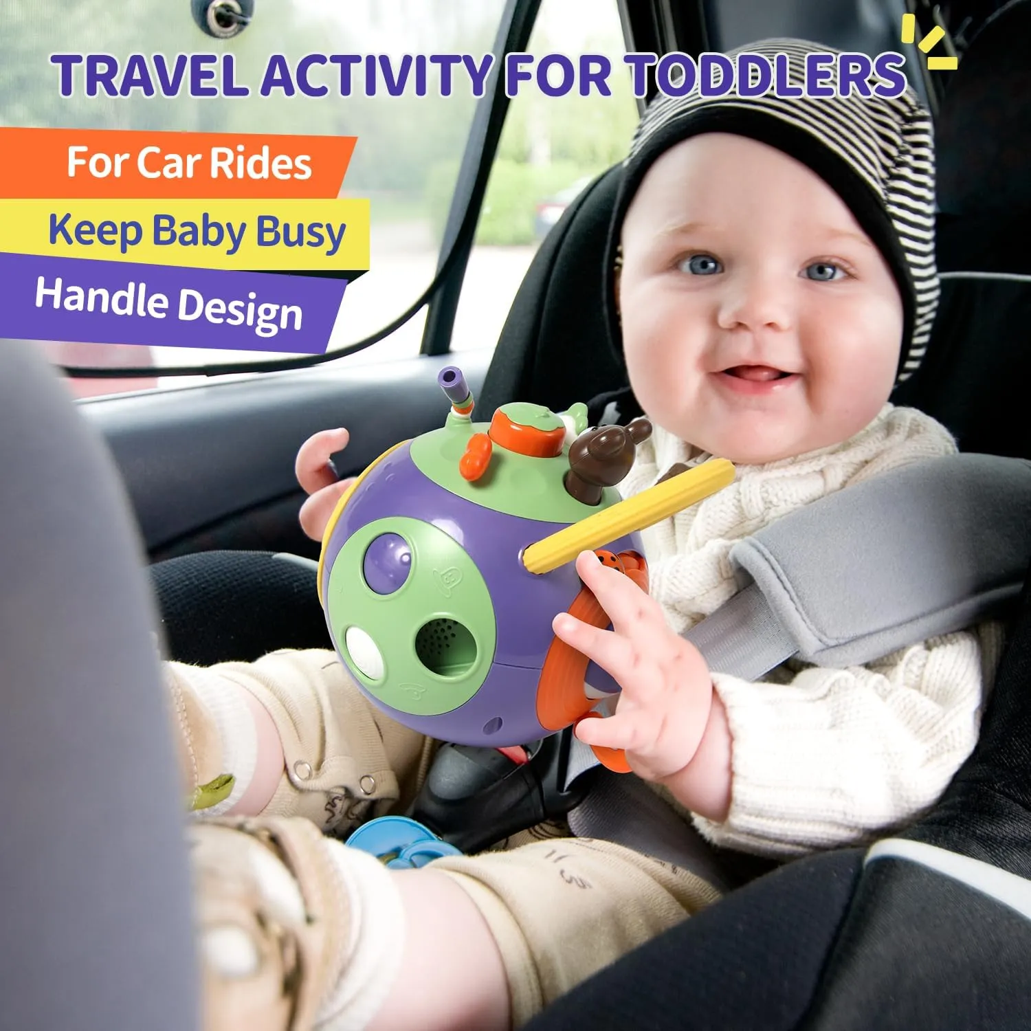 Baby Busy Learners Activity Cube Montessori Toddler Toys for 1-3 Year Old,17-in-1 Travel Activities Educational Learning Baby Toys for 6 12 18 Month Boys Girls Christmas Brithday Gifts