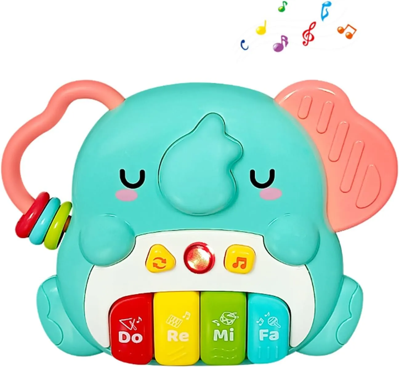 Baby Elephant Piano Toy for 18M , Musical Light Up Educational Toy for Infants, Early Learning Sensory Development Toy, Baby Activity Toy, Baby Piano, Montessori Toy for Babies