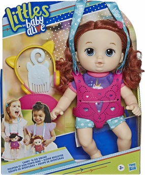 Baby Alive Littles, Carry ‘N Go Squad, Little Zoe, Red Curly Hair Doll, Carrier, Accessories, Toy for Kids Ages 3 Years & Up