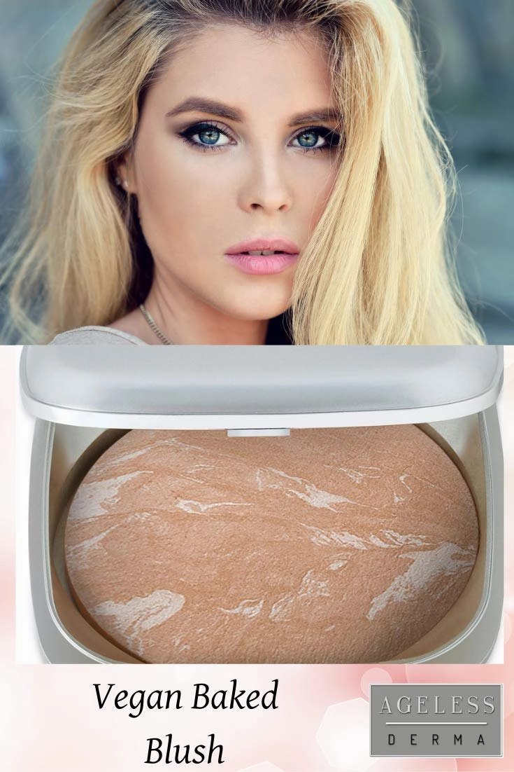 Baked Mineral Blush Makeup with Botanical Extracts (Pink Swirl)