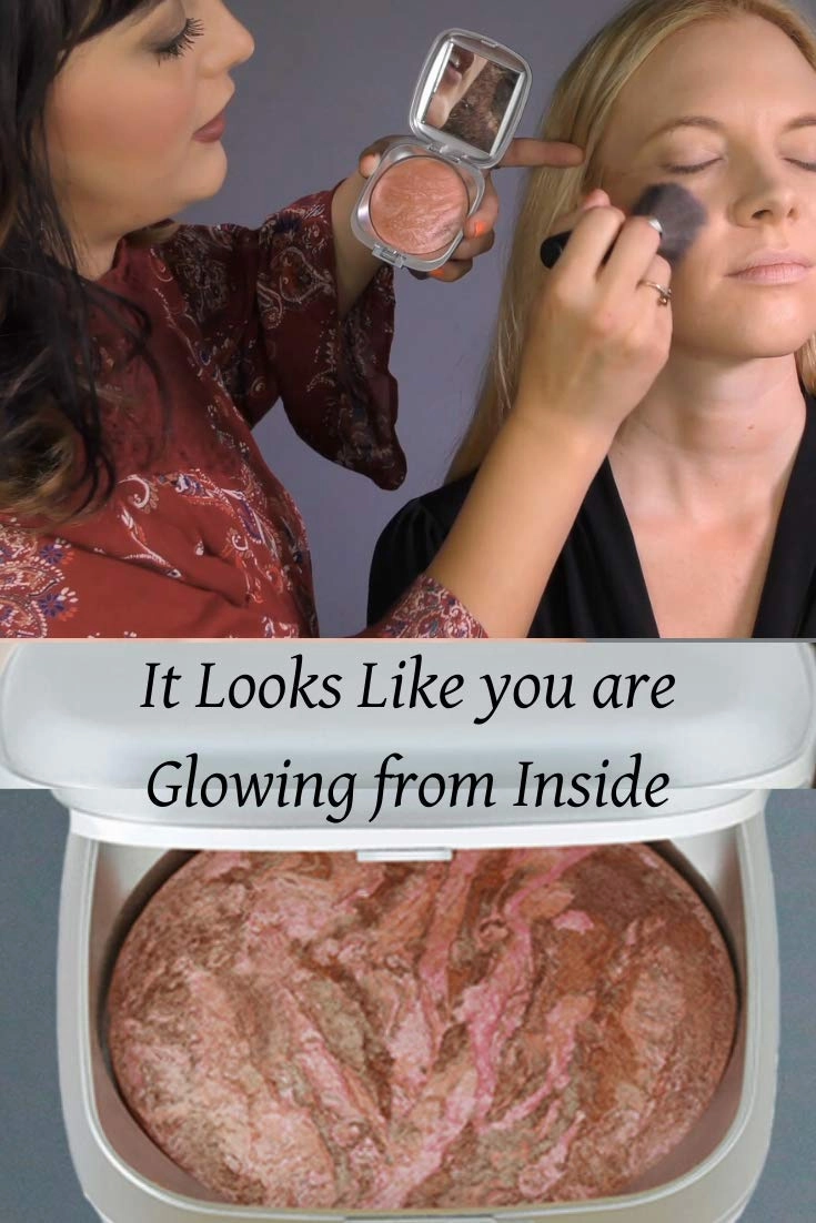 Baked Mineral Blush Makeup with Botanical Extracts (Pink Swirl)