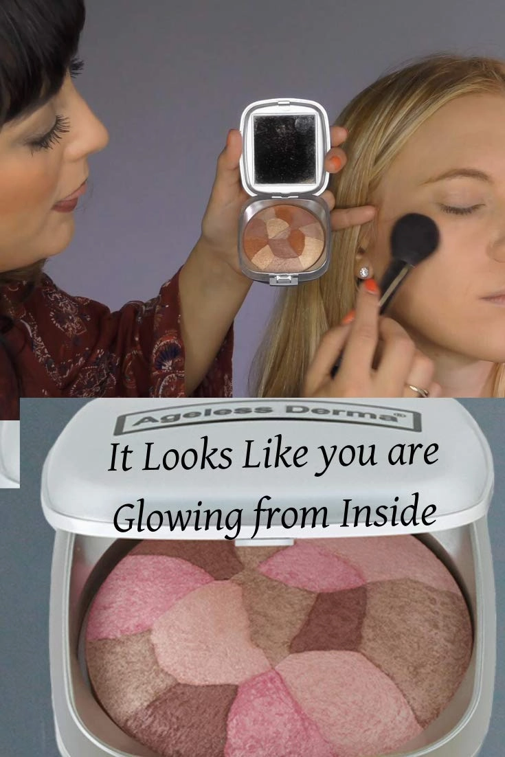 Baked Mineral Makeup Healthy Blush Collage Of Colors (Ginger) Made in USA. Highlighter Makeup