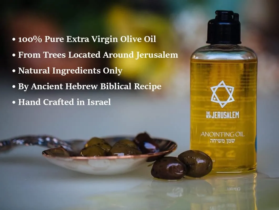 Balm of Gilead Anointing Oil from Israel, Holy Spiritual Oils Bottles from Jerusalem Blessed, Handmade with Natural Ingredients and Blessed for Wedding Ceremony, Religious Use, 3.4 Fl Oz