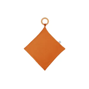 Bamboo Lovey w/ Teething Ring - Rust