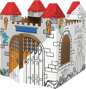 Bankers Box at Play Color in Castle Playhouse, Cardboard Playhouse and Life Size Craft Activity for Kids and Families