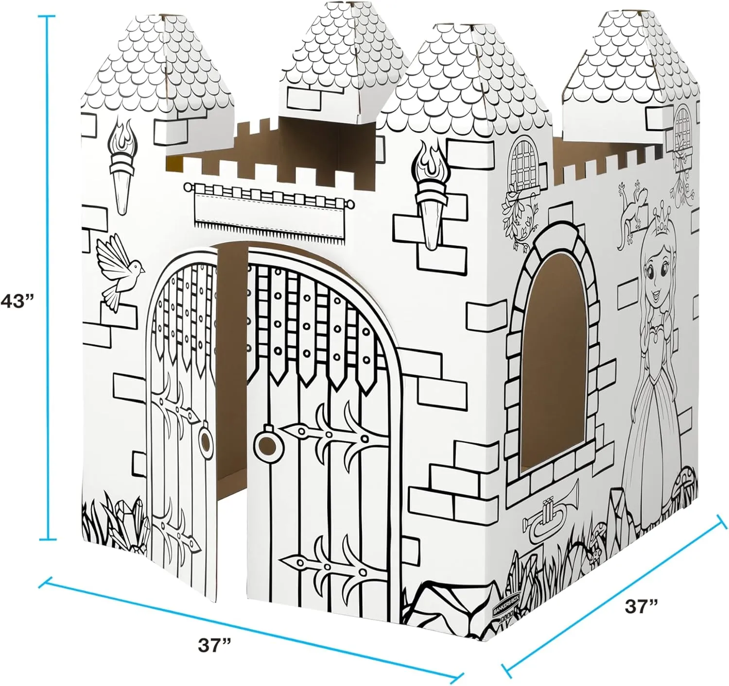 Bankers Box at Play Color in Castle Playhouse, Cardboard Playhouse and Life Size Craft Activity for Kids and Families
