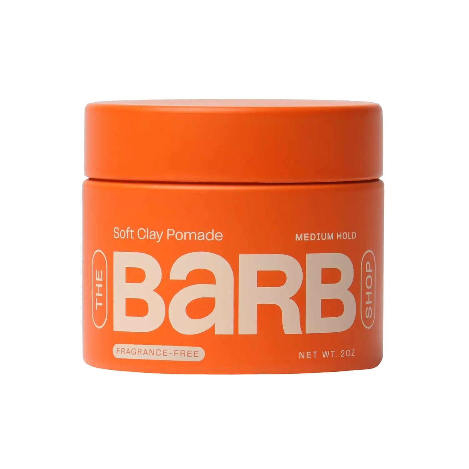 Barb Soft Clay Pomade for Women and Men - Medium Hold, Natural Finish Hair Pomade Styling Clay, Non-Sticky, Water-Based - Fragrance Free - 2 oz