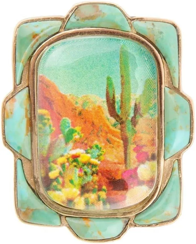 Barse Jewelry Scenic Desert Sedona Blue Turquoise Golden Ring