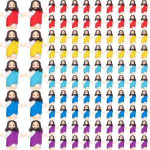 Barydat 100 Pcs Little Jesus Figures Baby Mini Jesus Figurines Bulk to Hide and Seek Tiny Miniature Christ Savior Figurine Toy Religious Gift for Easter Egg Stuffer Sunday School Baptism, Multicolor