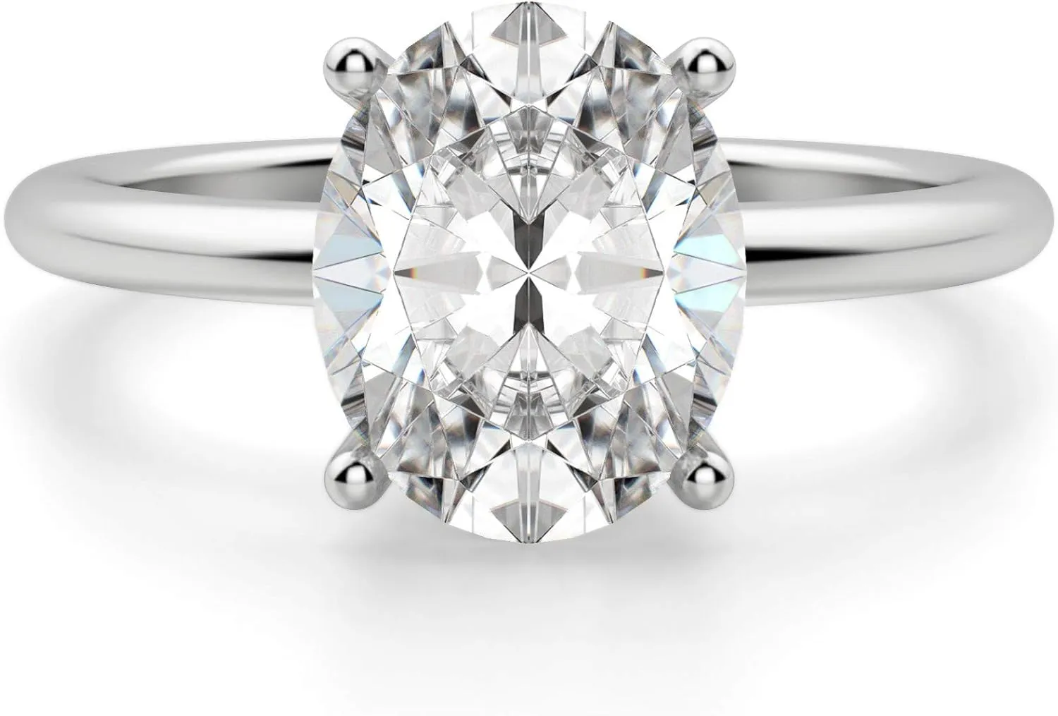 Basket Set Classic Engagement Ring, Oval Cut 4.00CT, VVS1 Clarity, Colorless Moissanite Ring, 925 Sterling Silver Ring, Promise Ring, Wedding Ring, Perfact for Gift Or As You Want