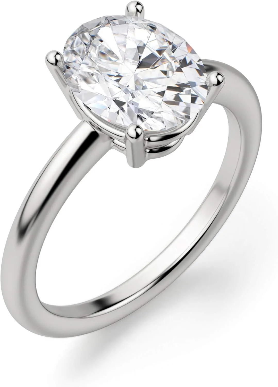 Basket Set Classic Engagement Ring, Oval Cut 4.00CT, VVS1 Clarity, Colorless Moissanite Ring, 925 Sterling Silver Ring, Promise Ring, Wedding Ring, Perfact for Gift Or As You Want
