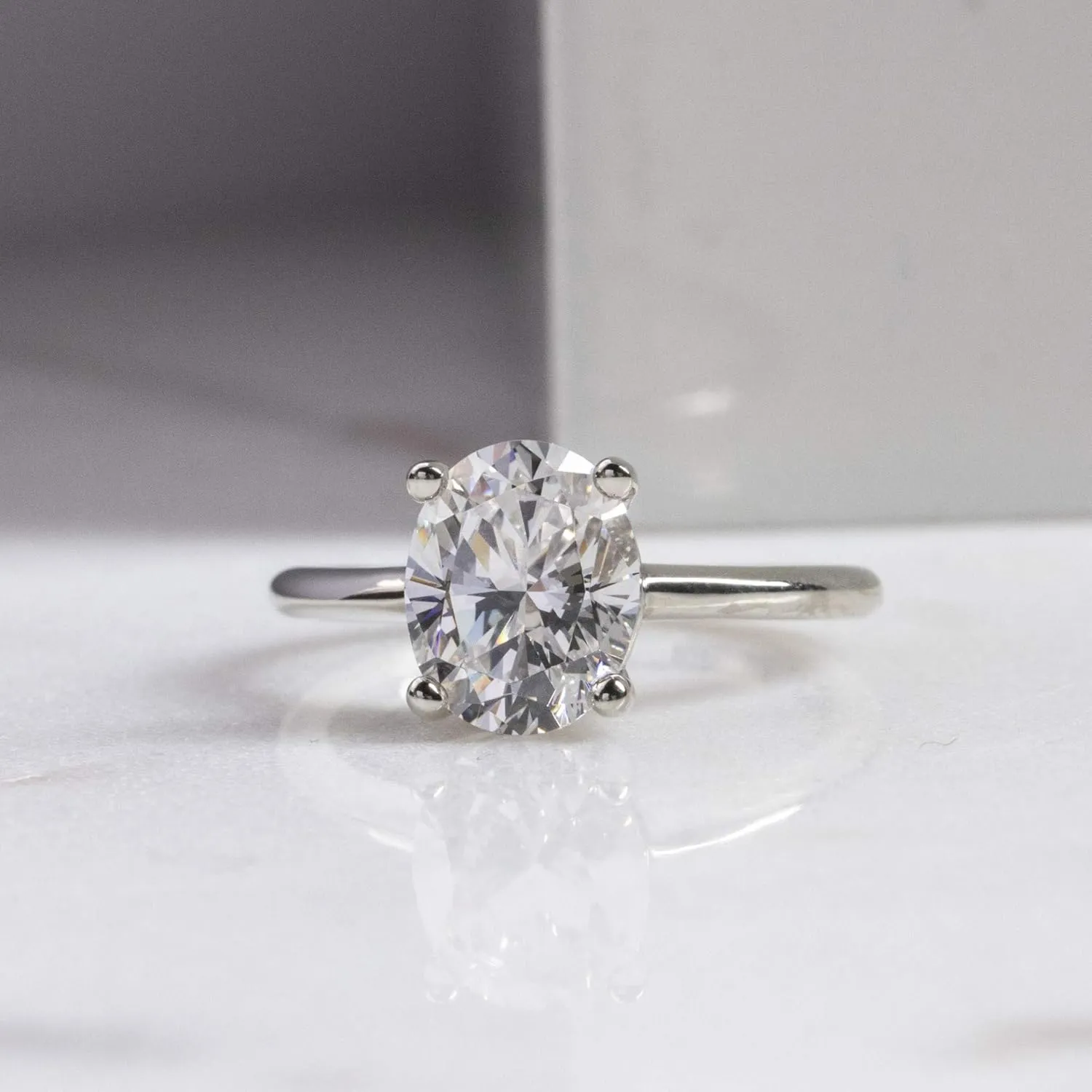 Basket Set Classic Engagement Ring, Oval Cut 4.00CT, VVS1 Clarity, Colorless Moissanite Ring, 925 Sterling Silver Ring, Promise Ring, Wedding Ring, Perfact for Gift Or As You Want