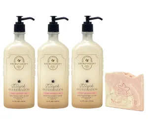 Bath & Body Works Aromatherapy Steeped Invigoration Rose   Tangerine   Tea 3 Body Lotion Set with a Himalayan Salts Springs Sample Soap