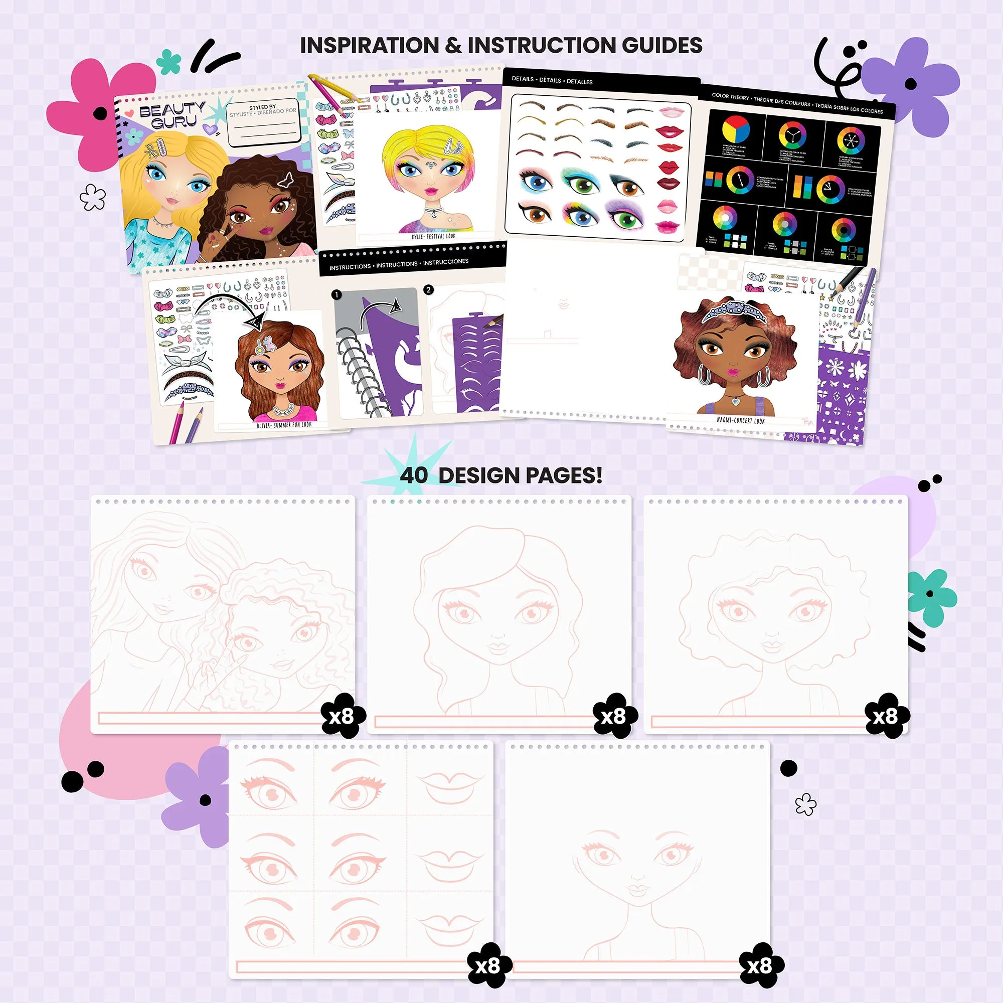 Beauty Guru Make-up & Hair Design Sketch Portfolio