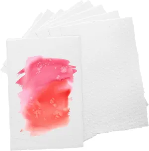 BEBEMOKO 25sheets Cold Pressed Watercolor Paper Pad Textured Artist Paper Deckle Edge for Beginners and Professionals for Painting Card Making and Crafting