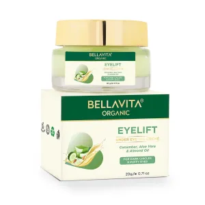 Bella.Vita Organic EyeLift Hydrating Natural Under Eye Cream Gel for Dark Circles, Puffy Eyes, Wrinkles & Removal of Fine Lines for Women & Men, 20 gm