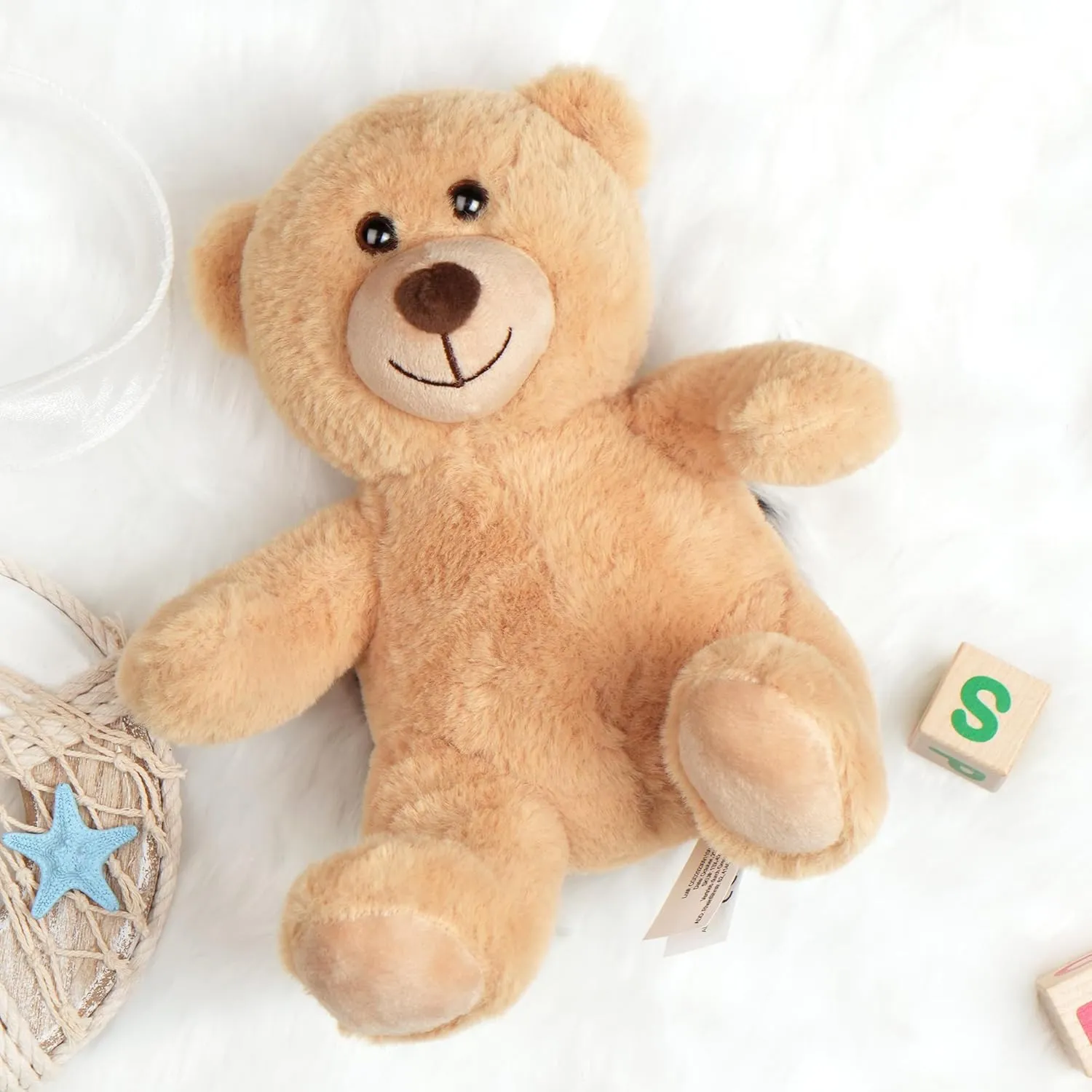 BenBen Teddy Bear Stuffed Animal, 5 Pack 8 inch Small Teddy Bear Bulk, Baby Bear Plush Toy for Baby Shower Decoration, Gifts for Girlfriend, Anniversary, Birthday (Brown)