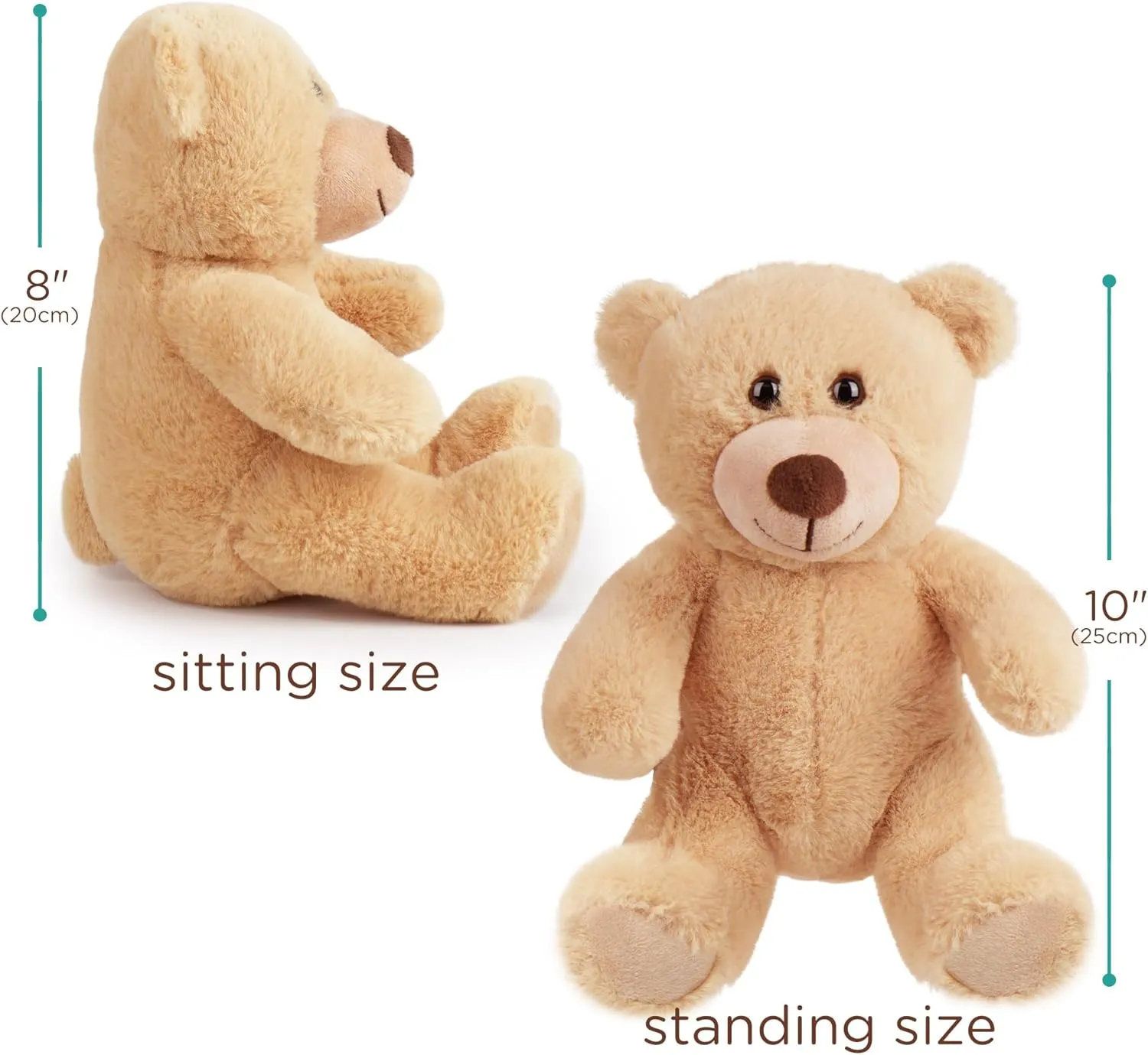 BenBen Teddy Bear Stuffed Animal, 5 Pack 8 inch Small Teddy Bear Bulk, Baby Bear Plush Toy for Baby Shower Decoration, Gifts for Girlfriend, Anniversary, Birthday (Brown)