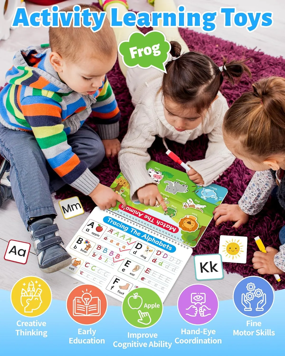 Benresive Montessori Busy Book for Toddlers 3-5, Preschool Toddler Learning Activities Crafts, Sticker Books for 3 4 5 Year Old Boys Girls Birthday Gifts, Autism Sensory Toys