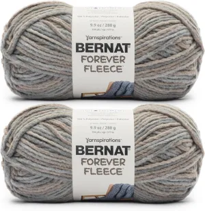 Bernat Forever Fleece Branch Yarn - 2 Pack of 280g/9.9 oz - 100% Polyester - #6 Super Bulky - 194 Yards - Knitting/Crochet