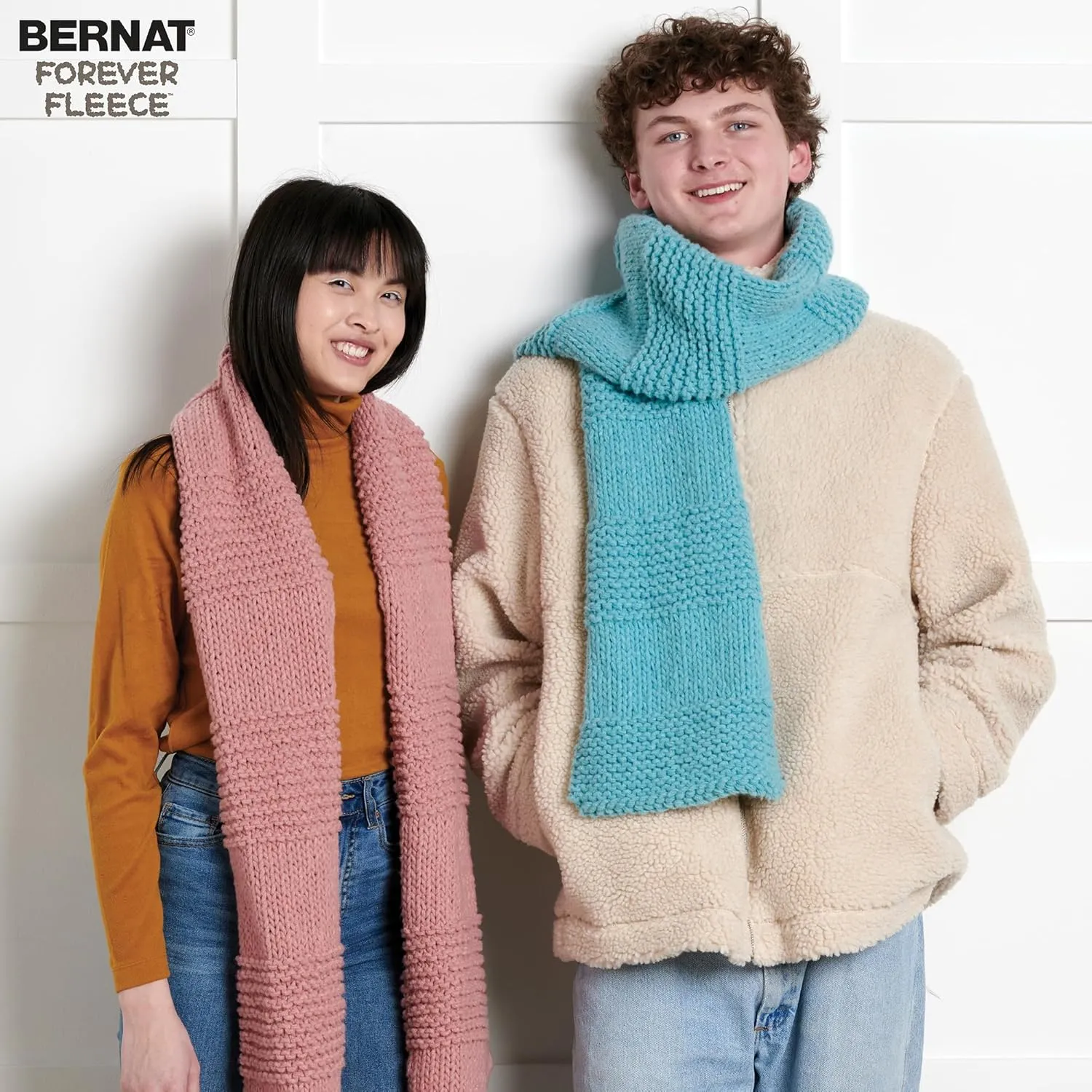 Bernat Forever Fleece Seaglass Yarn - 2 Pack of 280g/9.9 oz - 100% Polyester - #6 Super Bulky - 194 Yards - Knitting/Crochet