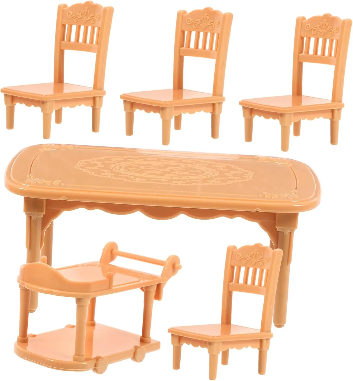 BESPORTBLE 2 Sets Miniature Furniture Set Doll House Dining Table Chair Safe Plastic