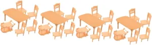 BESPORTBLE 2 Sets Miniature Furniture Set Doll House Dining Table Chair Safe Plastic