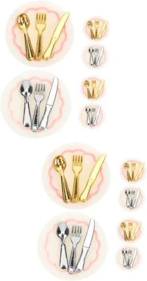 BESPORTBLE 24 Sets Scale Dollhouse Miniature Tableware Miniature Bowls Plates Doll House Supplies