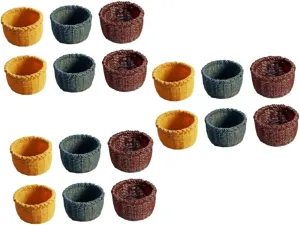 BESPORTBLE 2sets Mini Baskets Cute Storage Basket Mini House Ornaments Realistic Model for Decor 6pcs*2