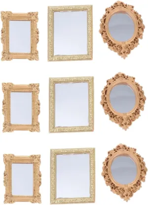 BESPORTBLE 3sets Miniature Dollhouse Accessory Toy Mirror Perfect for Holiday Present 3pcs*3