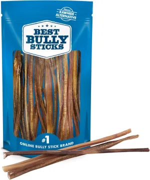 Best Bully Sticks 12 Inch Odor-Free Bully Sticks for Dogs - 24 Count (Pack of 1) - Bulk Bag, Natural Grass-Fed Beef, Easily Digestible, No Grain or Rawhide - Large Breeds