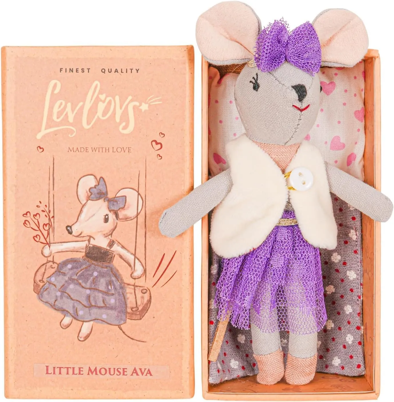 Birthday Mouse Stuffed Animal｜Linen Mouse Toy｜Mouse Family｜Cotton Mouse｜Fairy Mouse｜Mini Dolls Set｜Fabric Doll Mice Toys ｜Family Dolls