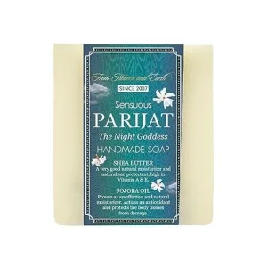 BK Parijat Handmade Natural Bathing Soap, Shea Butter & Jojoba Oil, Jasmine & Parijat Fragrance For All Skin Type, 75g