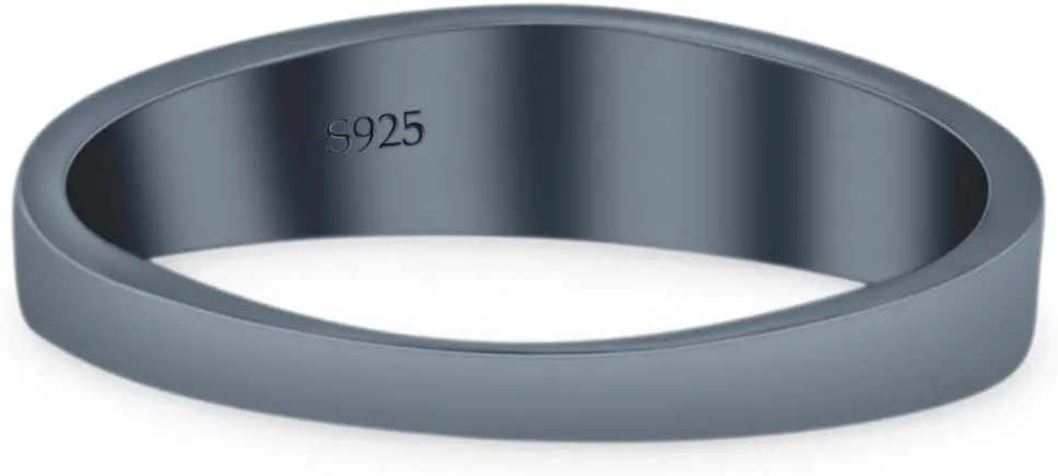 Blue Apple Co. Iconic Sunrise Or Sunset Ring Sunshine New Art Trending Oxidized Ring Band Solid 925 Sterling Silver Thumb Ring (4.5mm)