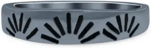 Blue Apple Co. Iconic Sunrise Or Sunset Ring Sunshine New Art Trending Oxidized Ring Band Solid 925 Sterling Silver Thumb Ring (4.5mm)