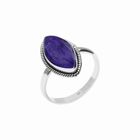 Blue Sapphire Stone Ring 925 Sterling Silver Statement Ring For Women and Girls Handmade Rings Natural Marquise Gemstone Ring Promise Ring For Christmas Size US 5 Gift For Her
