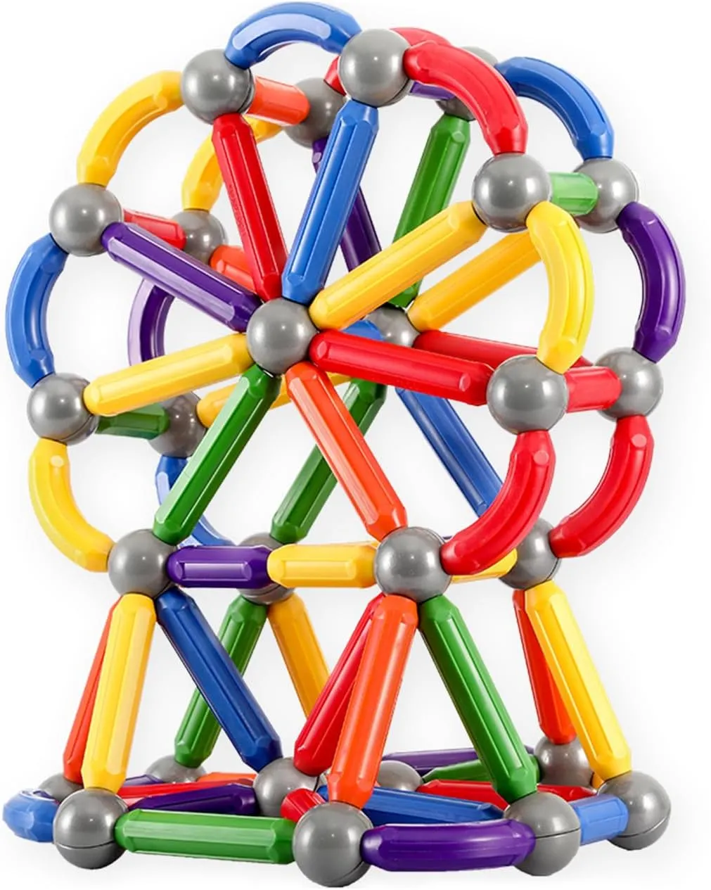 Bmag 38 PCS Magnetic Balls and Rods Set, Magnet Building Sticks Set, Building Blocks Tiles, STEM Stacking Toys for Kids,Juniors,Toddlers
