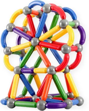 Bmag 38 PCS Magnetic Balls and Rods Set, Magnet Building Sticks Set, Building Blocks Tiles, STEM Stacking Toys for Kids,Juniors,Toddlers