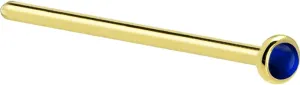 Body Candy Solid 14k Yellow Gold 2mm Genuine Sapphire Straight Fishtail Nose Stud Ring 18 Gauge 17mm