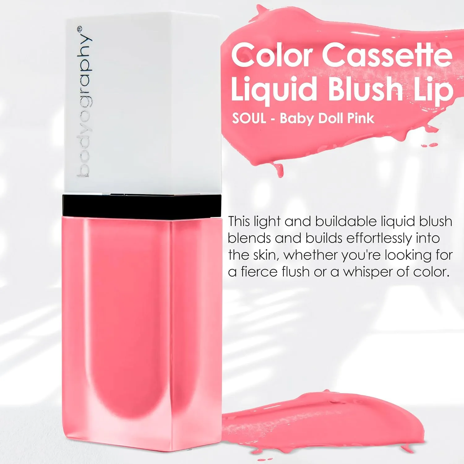 Bodyography Color Cassette Liquid Blush and Lip Tint - Multi Tasking Liquid Blush and Lip Product (Baby Doll Pink)