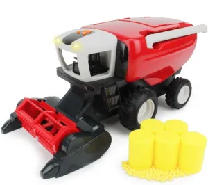 Boley Farm Harvester - Light and Sound Farm Toy Truck Harvester Set - Small Grains and Hay Bales Included - Tractor Toys for Kids