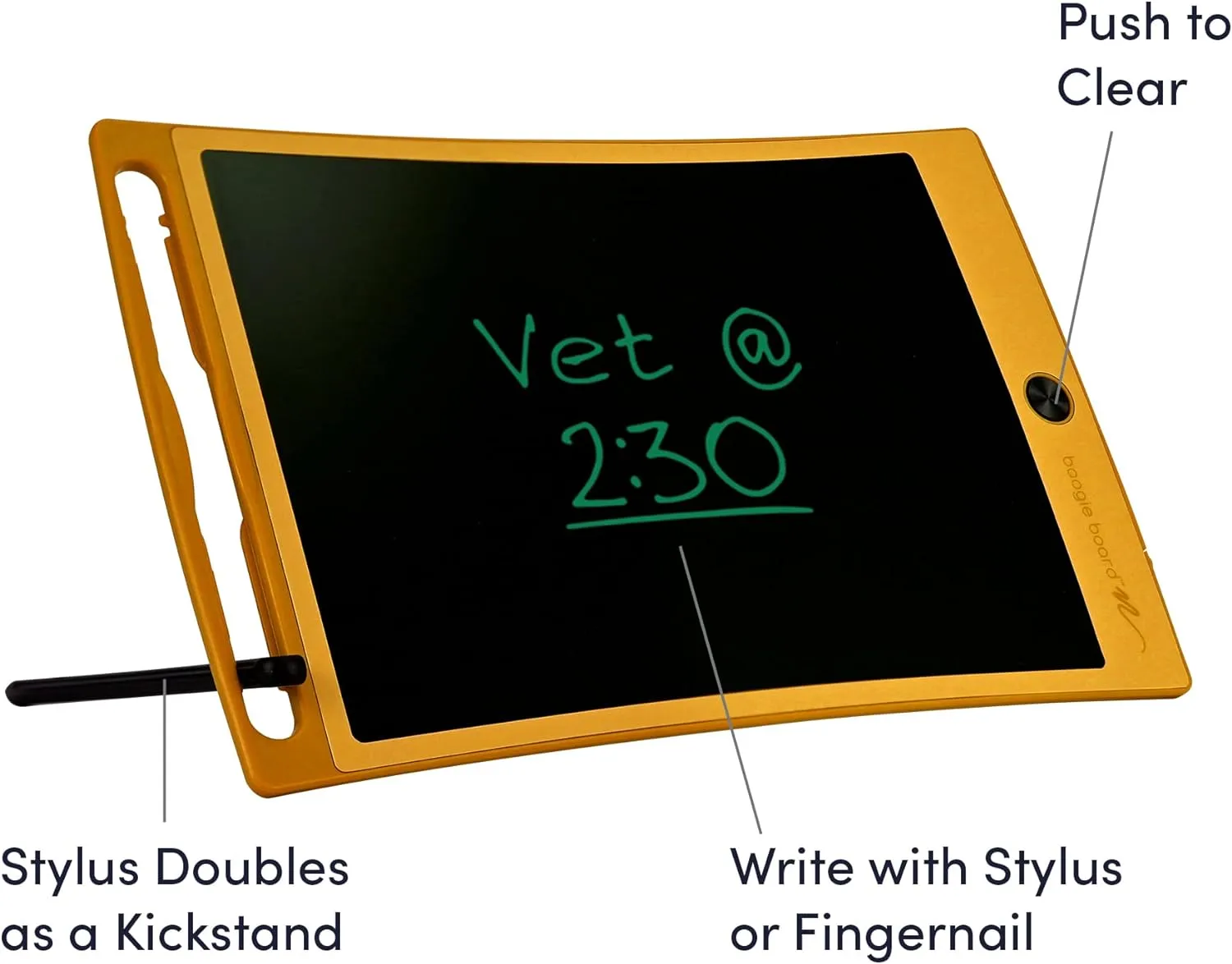 Boogie Board Jot Reusable Writing Tablet 8.5" LCD Screen Instant Erase Stylus Pen Magnets Kickstand - Writing Drawing Digital Notetaking Blue