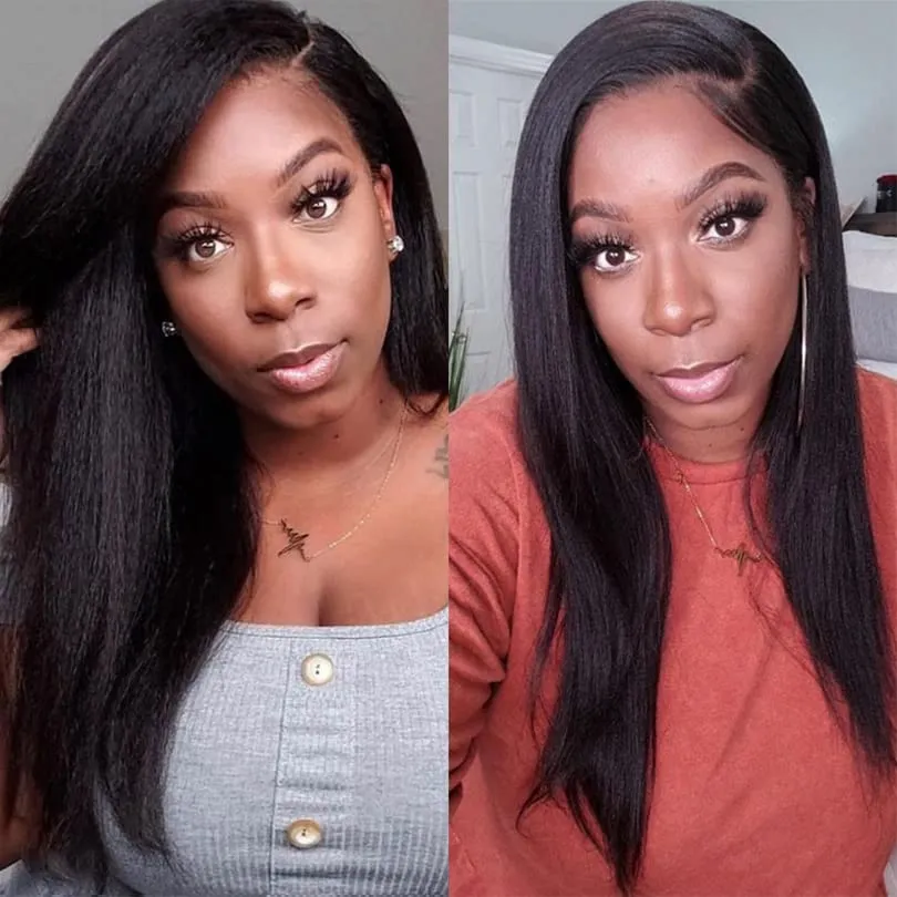 Brazilian Yaki Straight Nano Ring Hair Extensions Real Human Hair Pre Bonded Hair Extension Nano Micro Rings Natural Color Nano Tip Hair Extensions 100strand (28inch, #1 Jet black)