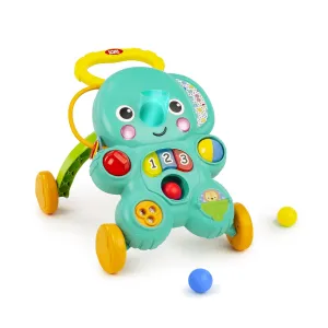 Bright Starts Stroll 'n Roll 2-in-1-Ball Push Walker – Includes 3 Toy Balls, Elephant with 70  Songs & Sounds, 7 Activities - Ball Drop, Piano, Spinner, Flip Book & More