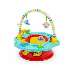 Bright Starts 3-in-1 SuperSeat Playful Paradise, Baby Activity Seat with Toys, Snacking Tray, Booster Seat, BPA Free Tray, Unisex, 6 Months  