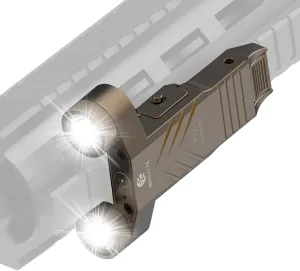 Brinyte XP22 1300 Lumens LED Tactical Flashlight with Strobe, Low Profile Compact Weaponlight for Picatinny Rail Mount with Built-in Pressure Switch, Magnetic USB Rechargeable, Desert