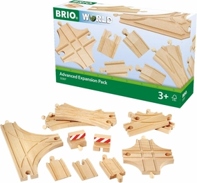 BRIO World 33307 - Advanced Expansion Pack - 11 Piece Set of Wooden Train Tracks for Kids | Train Set Expansion | Fun Learning Toy | Compatible with All Railway Toys | FSC Certified