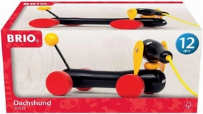 BRIO World - 30332 Pull Along Dachshund | Interactive Toddler Toy | Durable Wooden Construction | FSC Certified Sustainable Wood