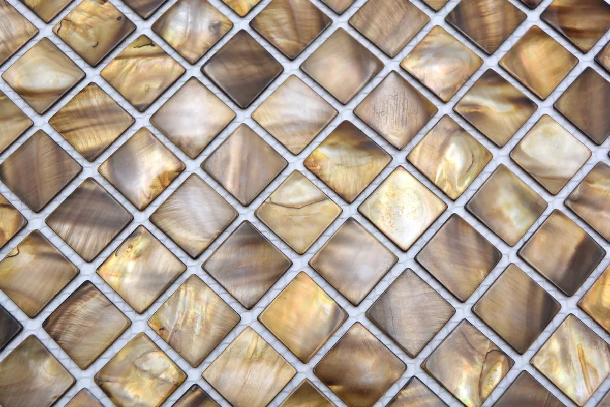 Bronze 25mm Square Mosaic Tile
